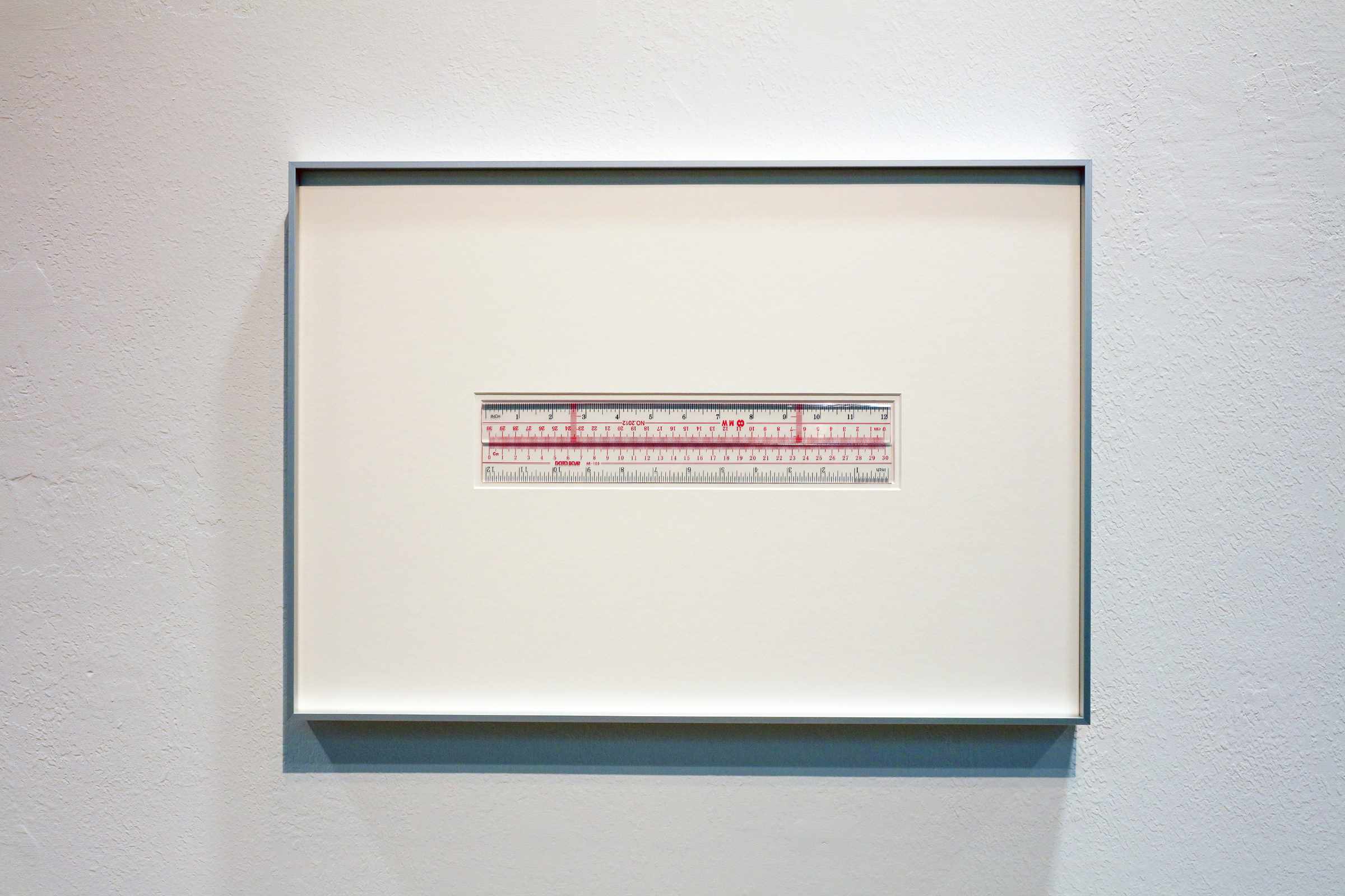 Sunday Lai - Almost Accurate Rulers (2025) installation archive shot framed on the gallery wall